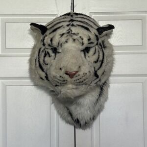 Vtg Safari Game Siberian Tiger Head Trophy Wall Hanging Plush Mount Foam Form